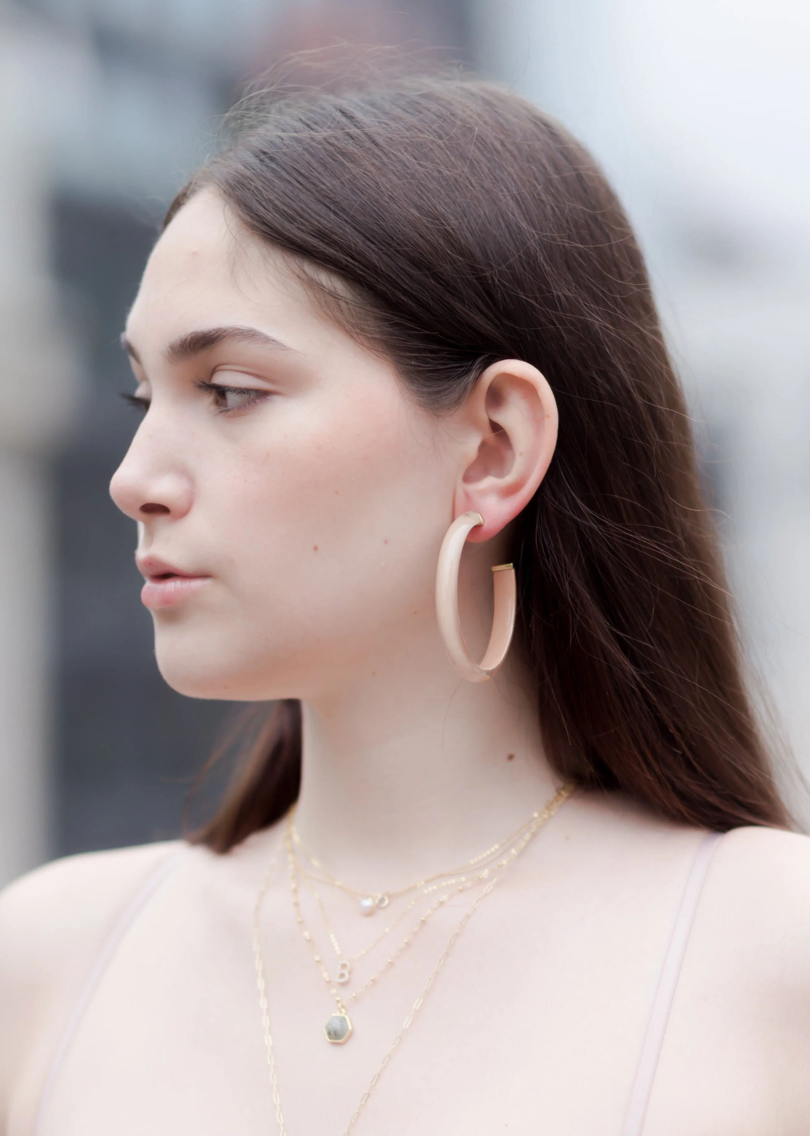 Neutral Oval Lucite Hoops sold by The Jewelry Edit product image thumbnail 2