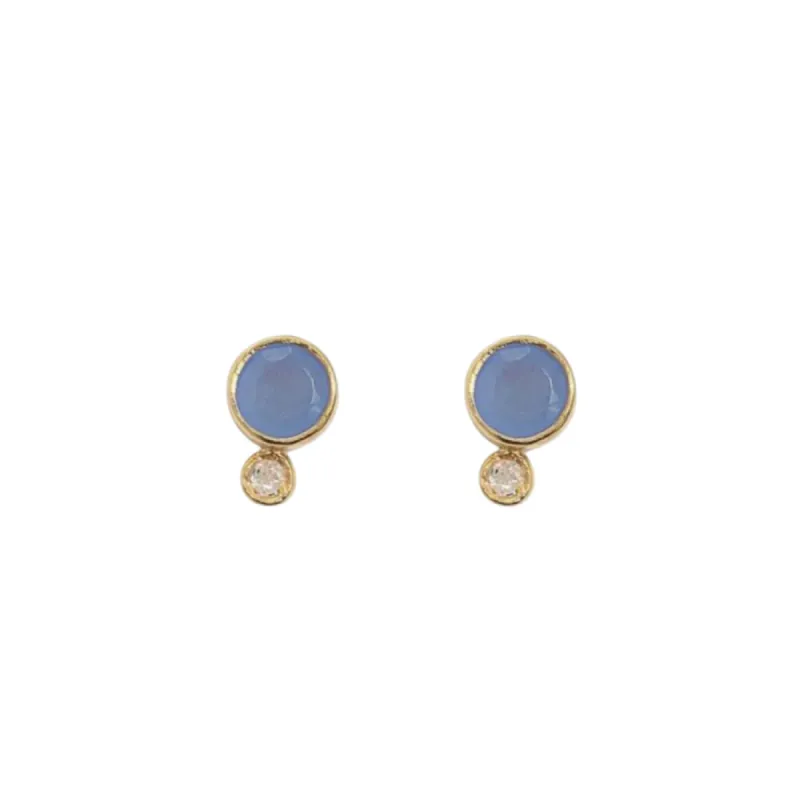 Chalcedony Serene Studs sold by The Jewelry Edit