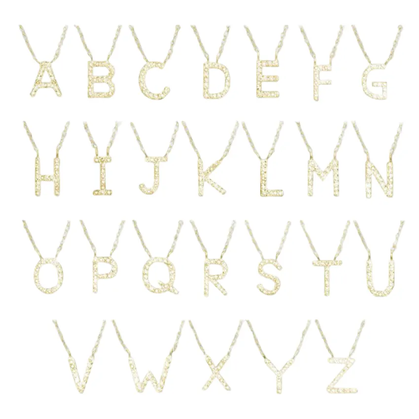 Diamond Initial Necklace in Gold Vermeil sold by The Jewelry Edit