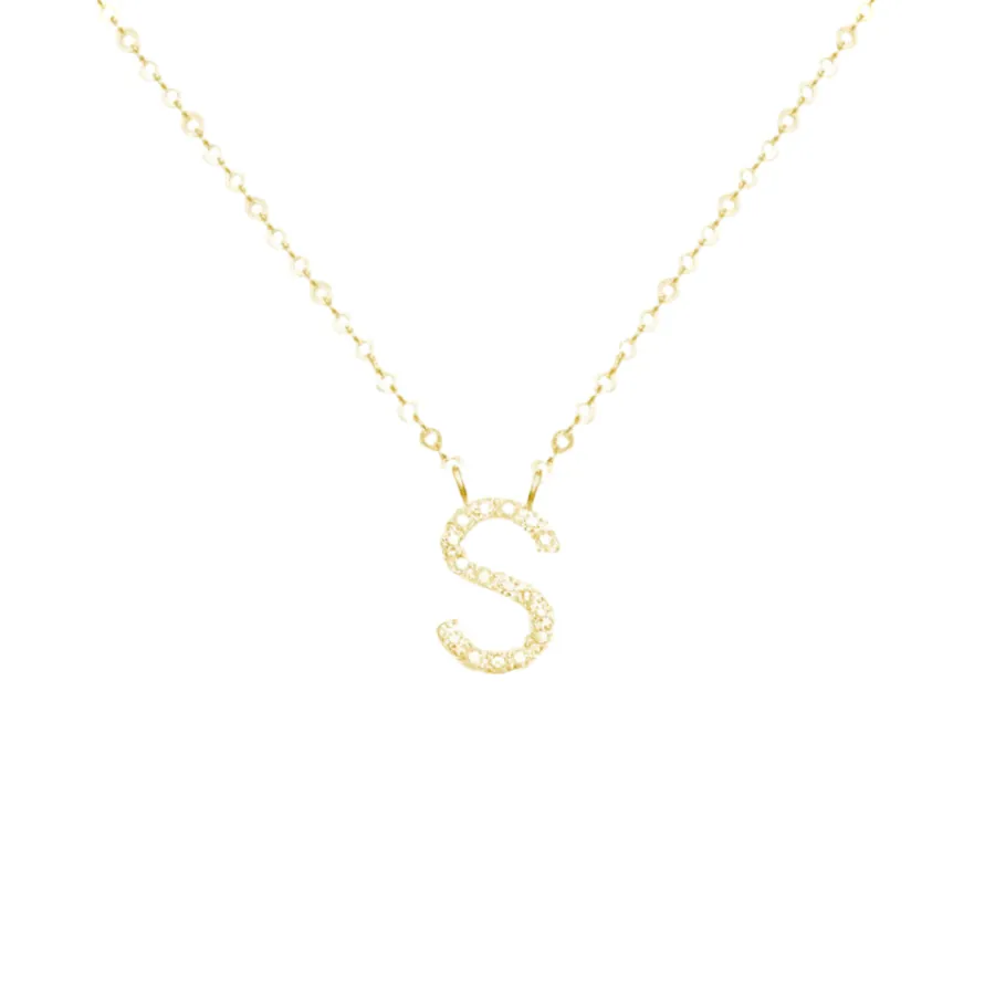 Diamond Initial Necklace in Gold Vermeil sold by The Jewelry Edit product image thumbnail 2