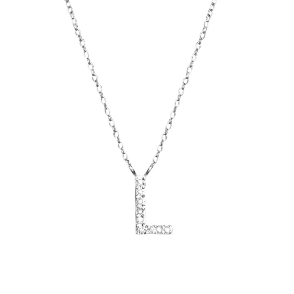 Diamond Initial Necklace in Sterling Silver sold by The Jewelry Edit product image thumbnail 5