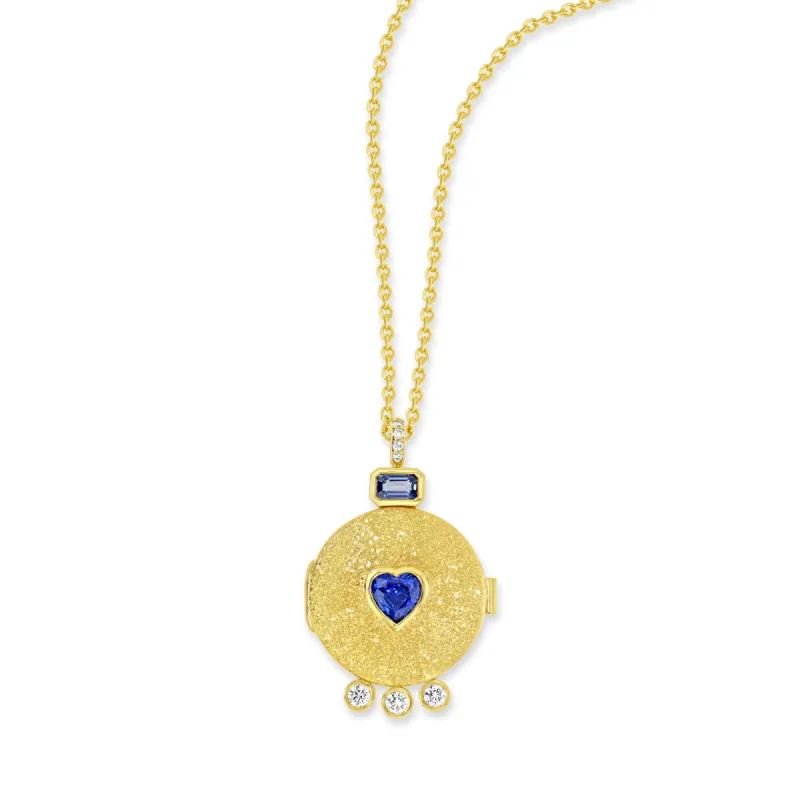 Love Potion Locket - Blue Sapphire sold by The Jewelry Edit