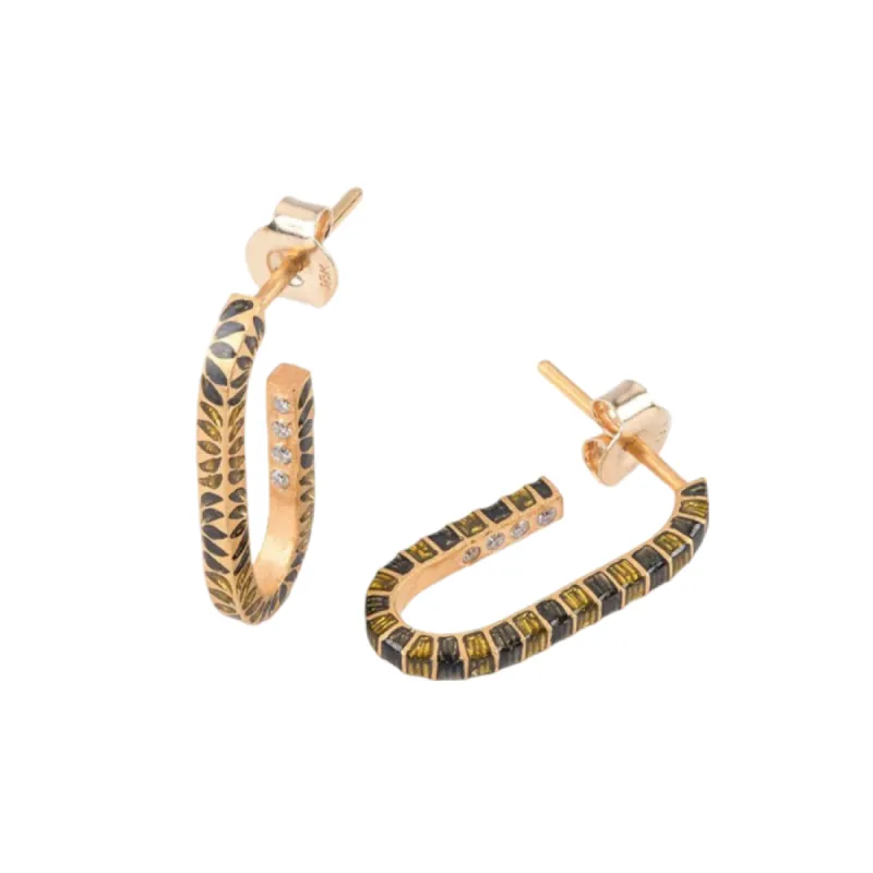 Lotus Paperclip Hoops sold by The Jewelry Edit