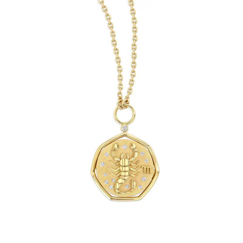 Scorpio Zodiac Pendant Necklace sold by The Jewelry Edit
