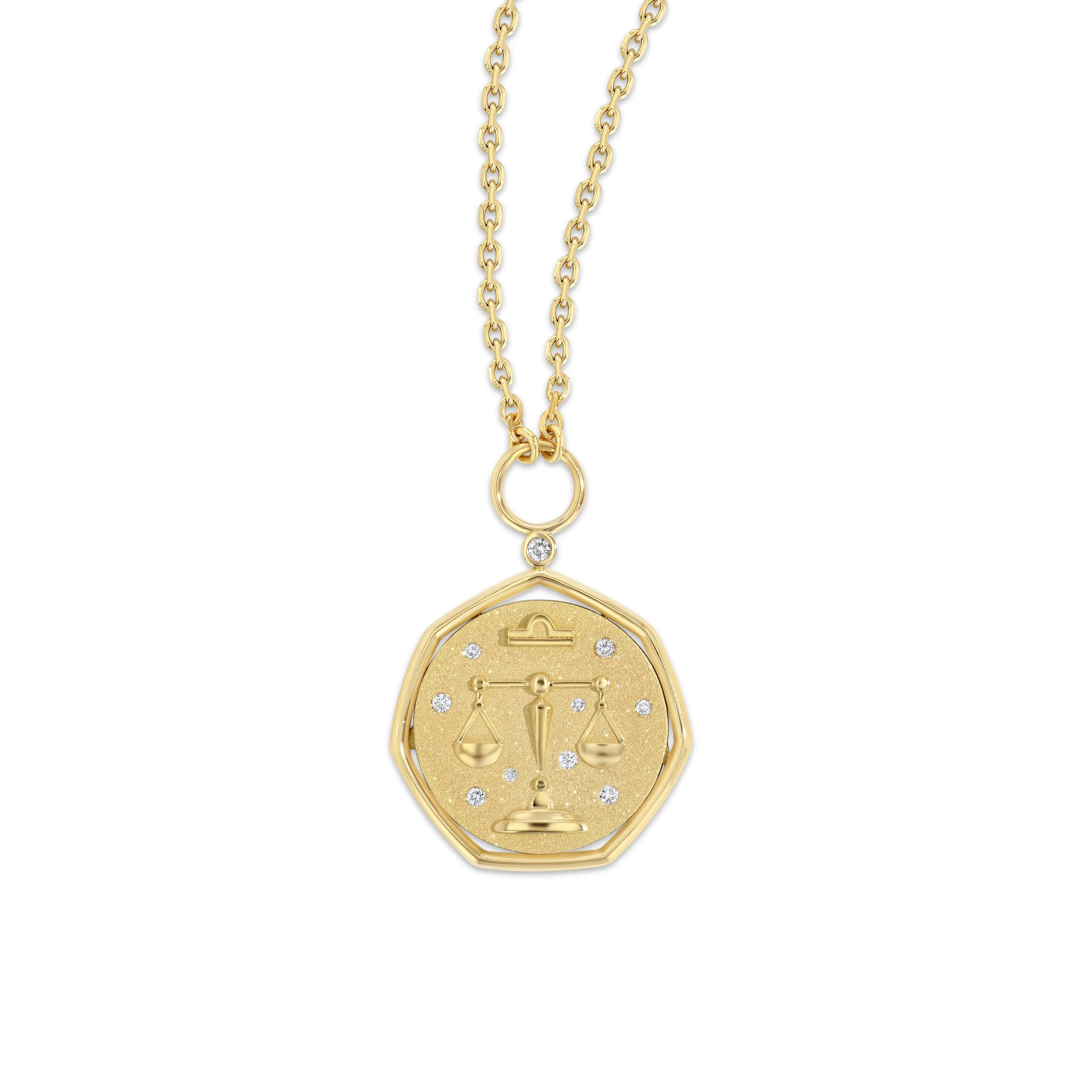 Libra Zodiac Pendant Necklace sold by The Jewelry Edit