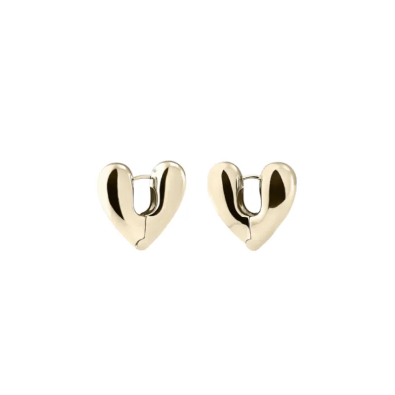 Small Heart Hoops Gold Vermeil sold by The Jewelry Edit