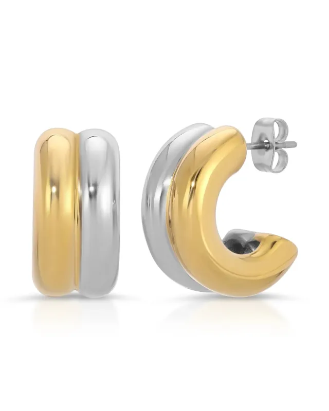 Blunt Mixed Earrings sold by The Jewelry Edit