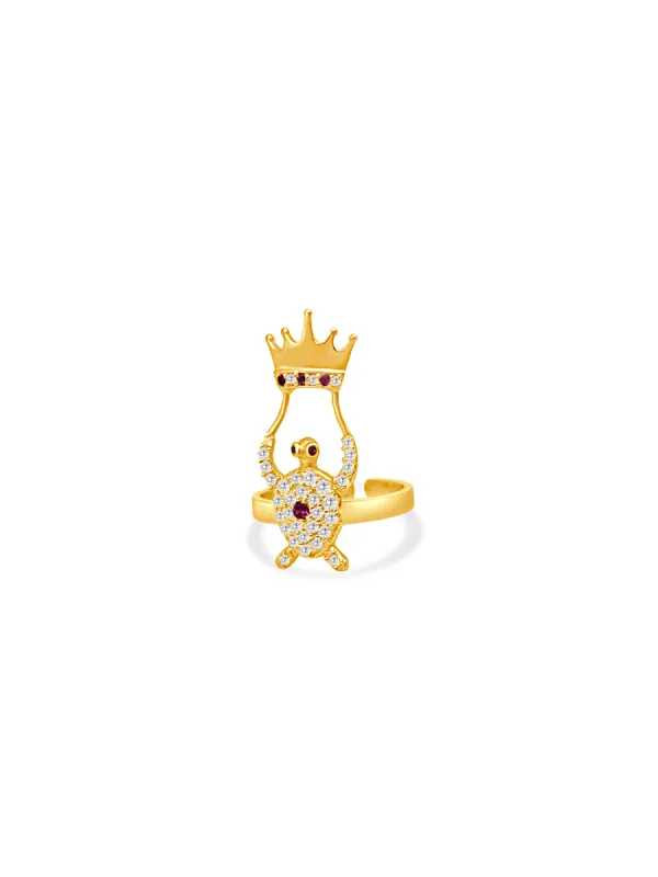 Turtle Crown Nail Ring made by The Jewelry Edit