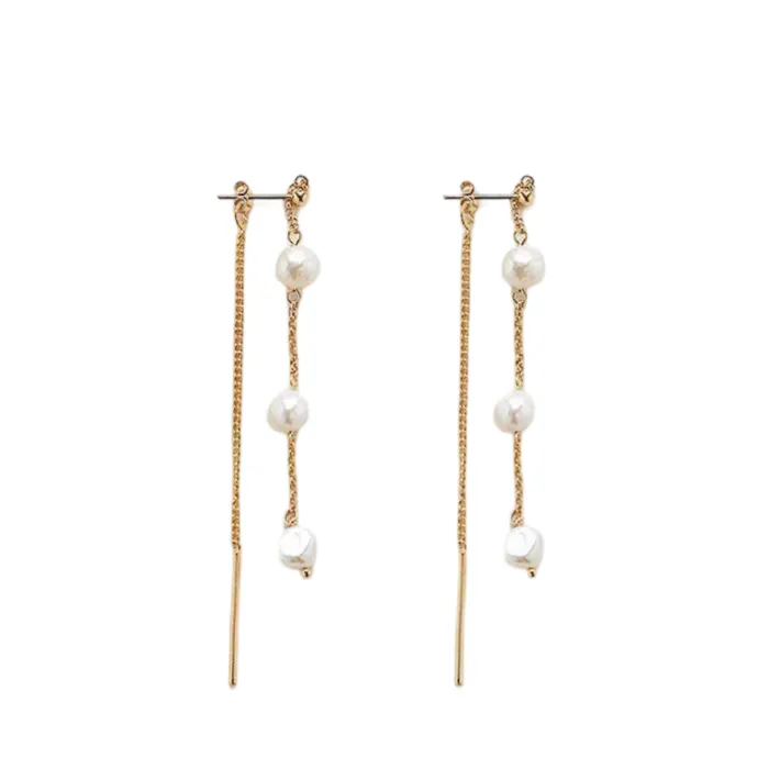 Gold Pearl Chain Earrings sold by The Jewelry Edit