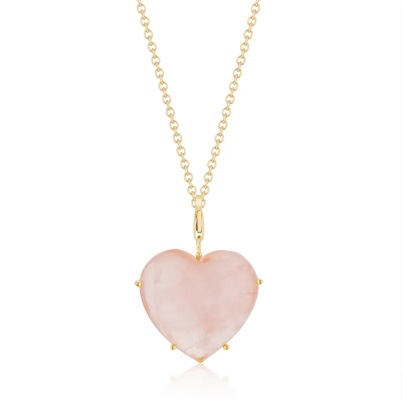 Rose Quartz Heart sold by The Jewelry Edit