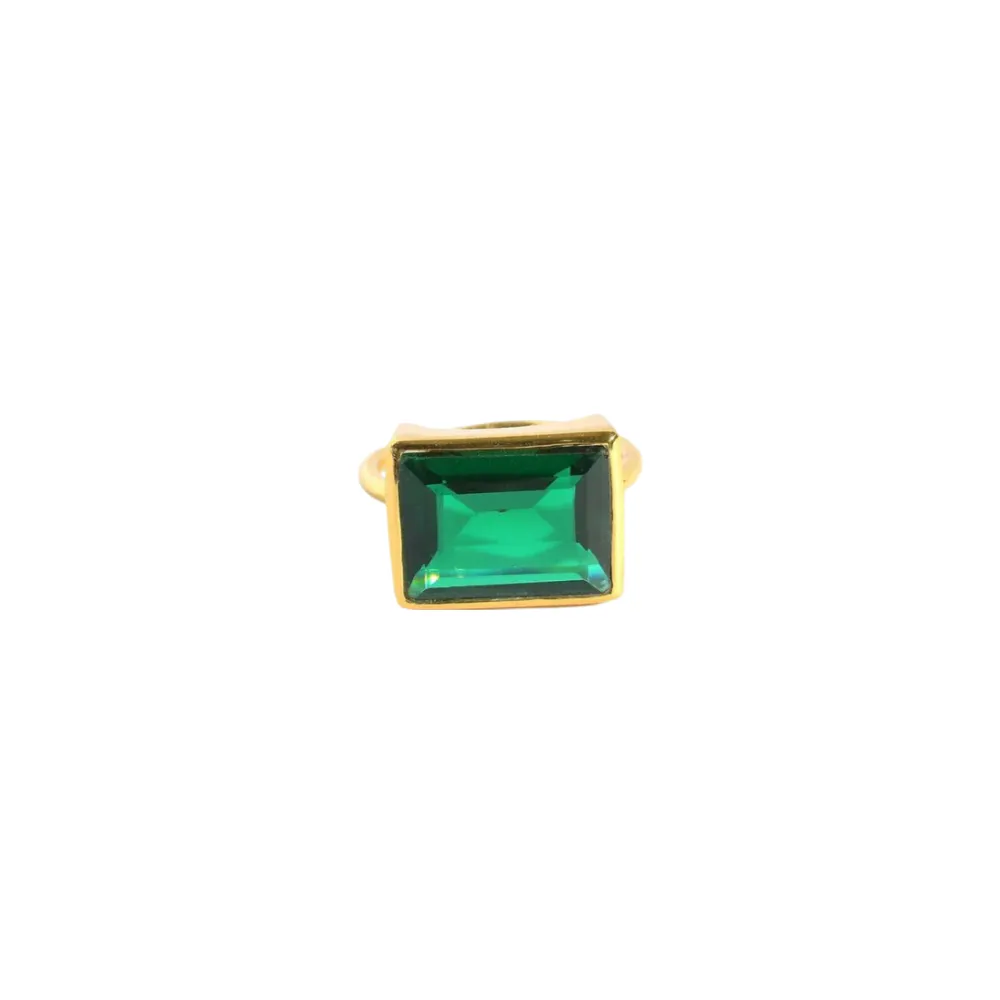Lenny Ring in Emerald Green sold by The Jewelry Edit