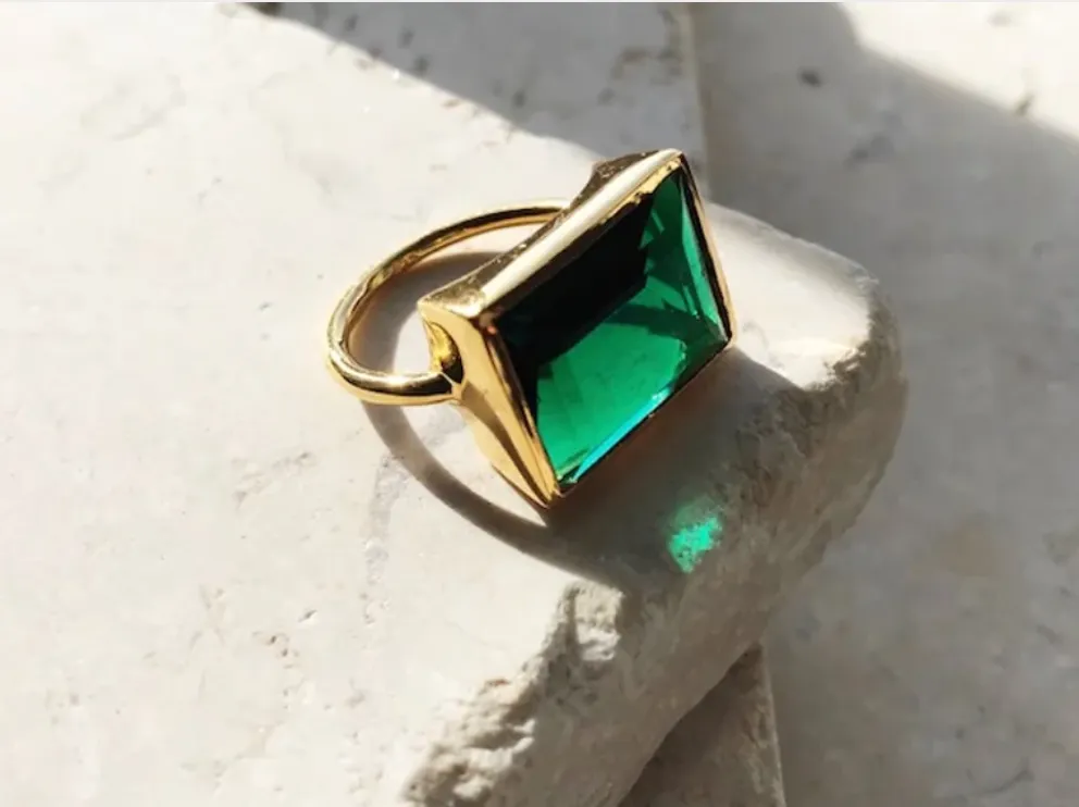 Lenny Ring in Emerald Green sold by The Jewelry Edit product image thumbnail 2