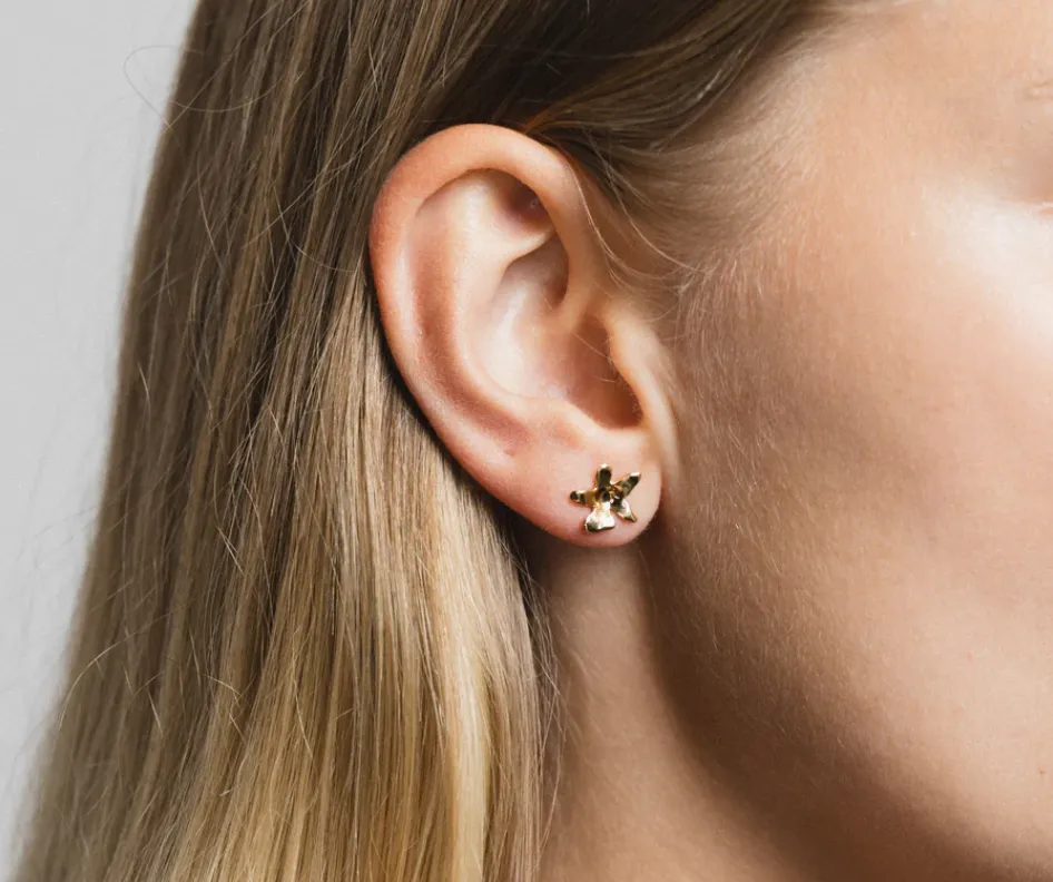 Flower Charm Studs in Gold sold by The Jewelry Edit product image thumbnail 2