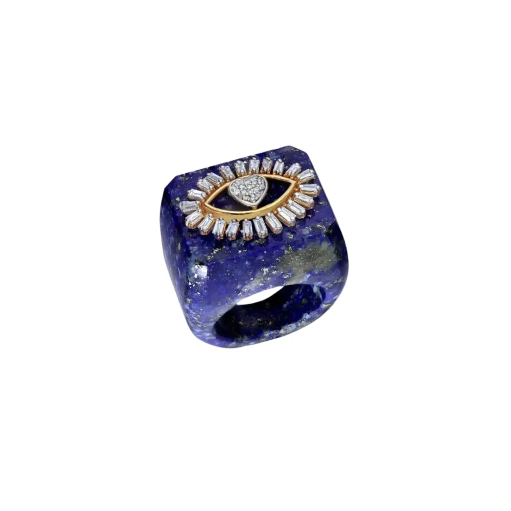 Blue Stone Lovely Eye Ring sold by The Jewelry Edit