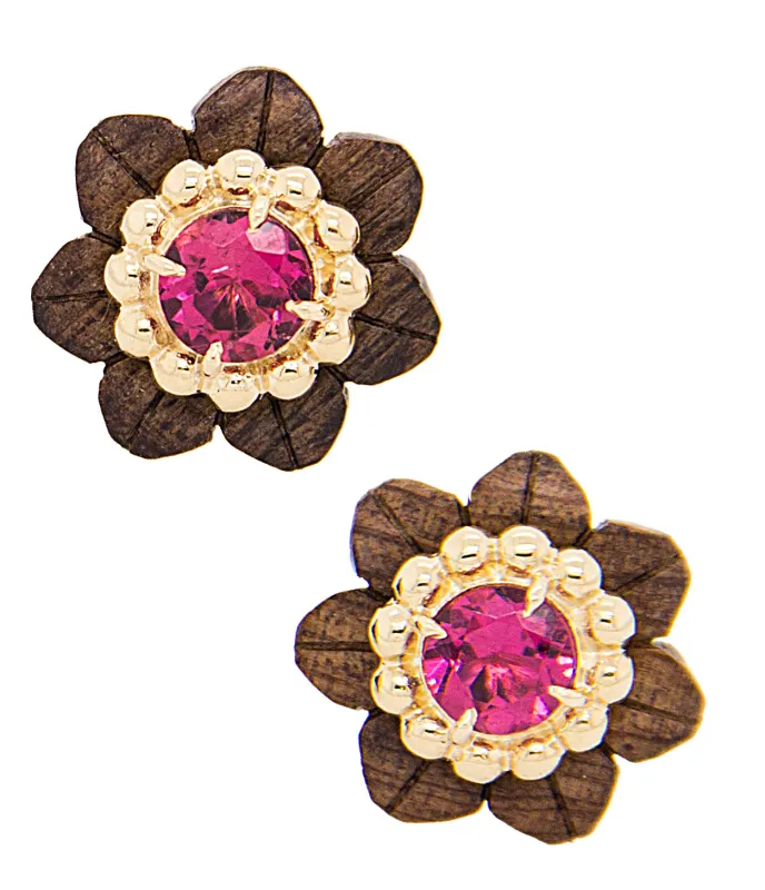 Sculptural Botanical Flower Stud Earrings sold by The Jewelry Edit