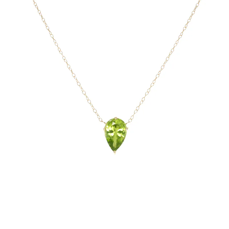 Peridot Pear Choker Necklace sold by The Jewelry Edit