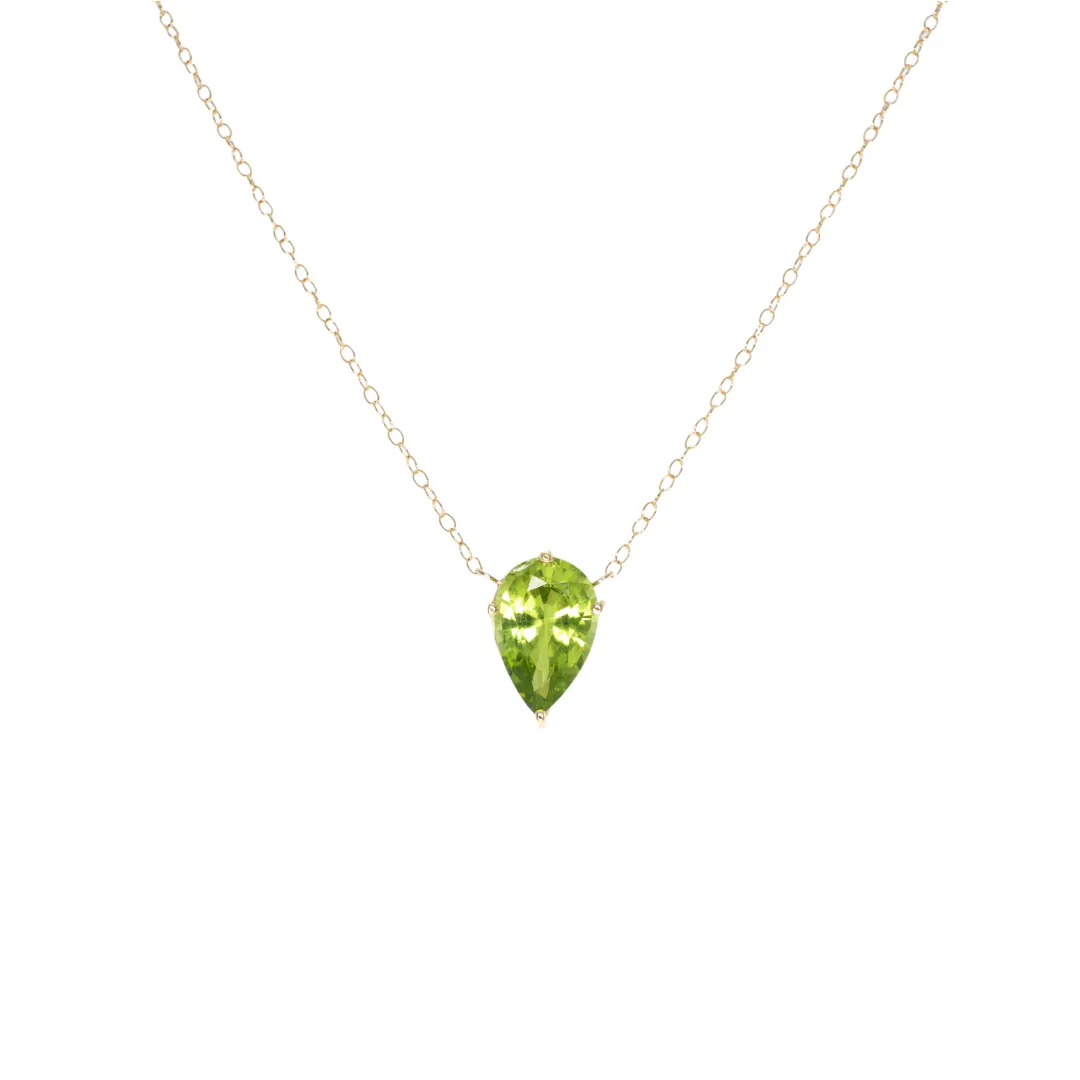 Peridot Pear Choker Necklace sold by The Jewelry Edit