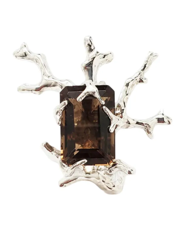 Signature Coral Ring In Smoky Quartz sold by The Jewelry Edit