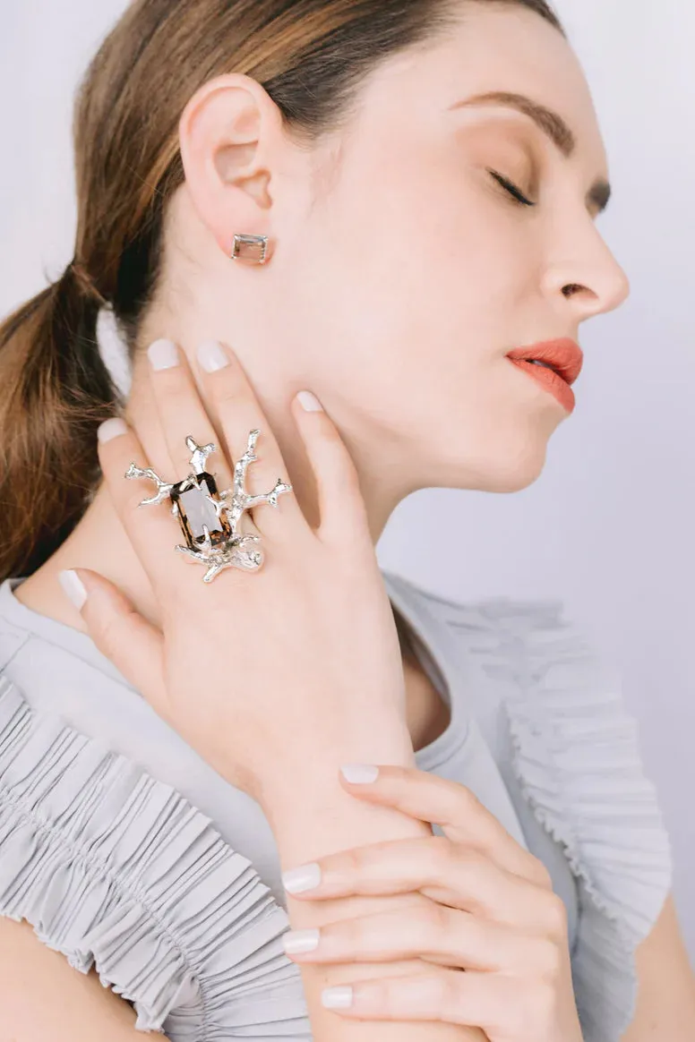 Signature Coral Ring In Smoky Quartz sold by The Jewelry Edit product image thumbnail 4