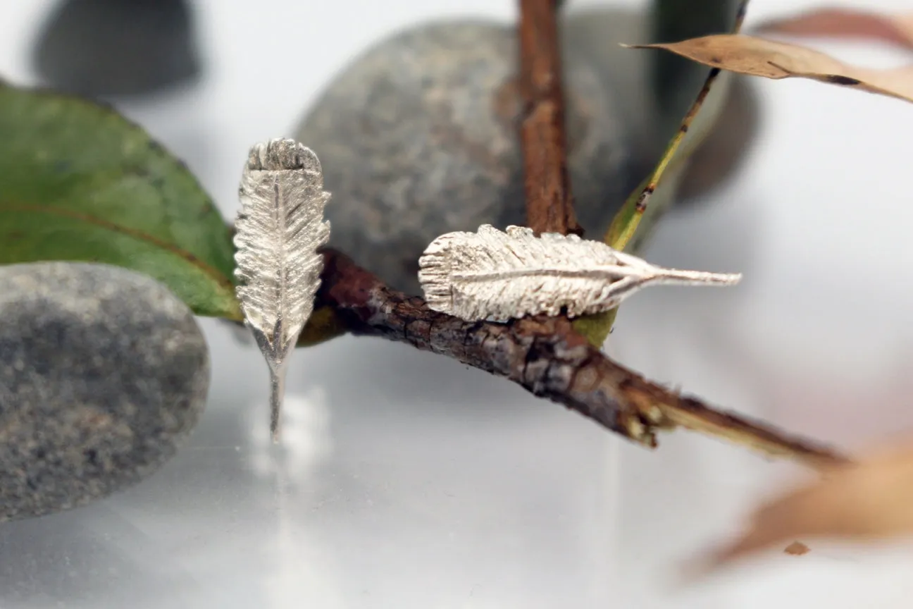 Feather Stud Earrings sold by The Jewelry Edit