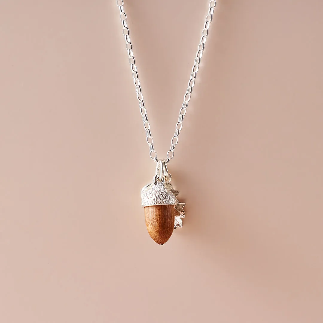 Acorn and Leaf Pendant Necklace sold by The Jewelry Edit product image thumbnail 4