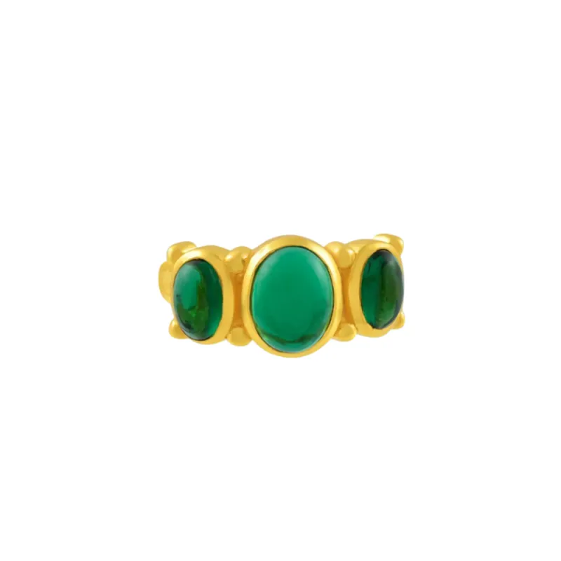 Bubble Ring Emerald sold by The Jewelry Edit