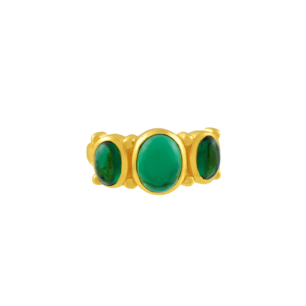 Bubble Ring Emerald sold by The Jewelry Edit