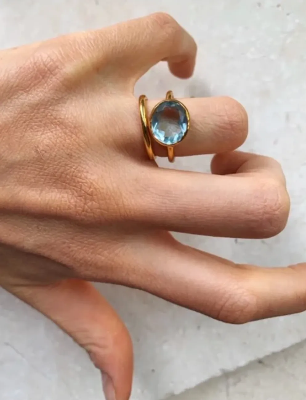 Oval Chunky Ring Light Blue sold by The Jewelry Edit product image thumbnail 3