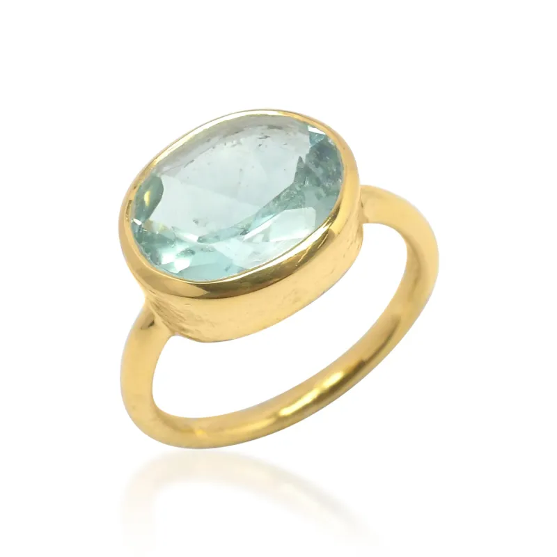 Oval Chunky Ring Light Blue sold by The Jewelry Edit