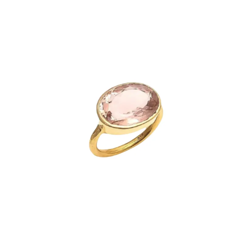 Oval Chunky Ring Champagne sold by The Jewelry Edit