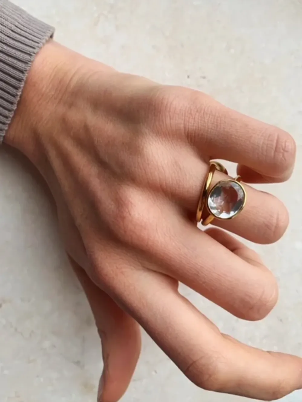 Oval Chunky Ring Champagne sold by The Jewelry Edit product image thumbnail 2