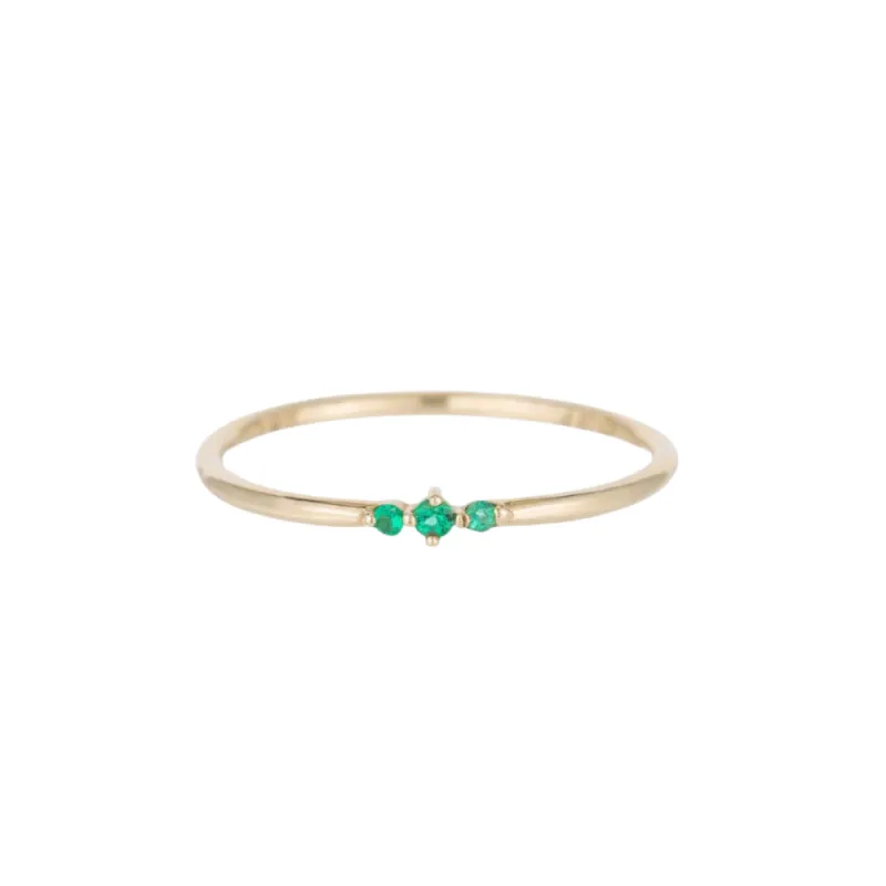 Emerald Tres Ring sold by The Jewelry Edit
