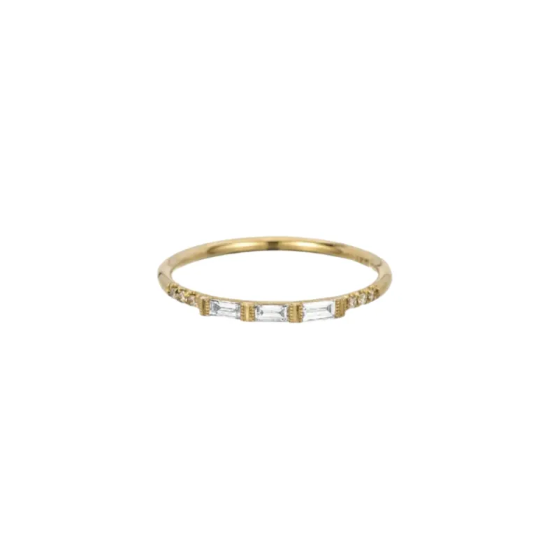 3 Baguette Equilibrium Ring sold by The Jewelry Edit