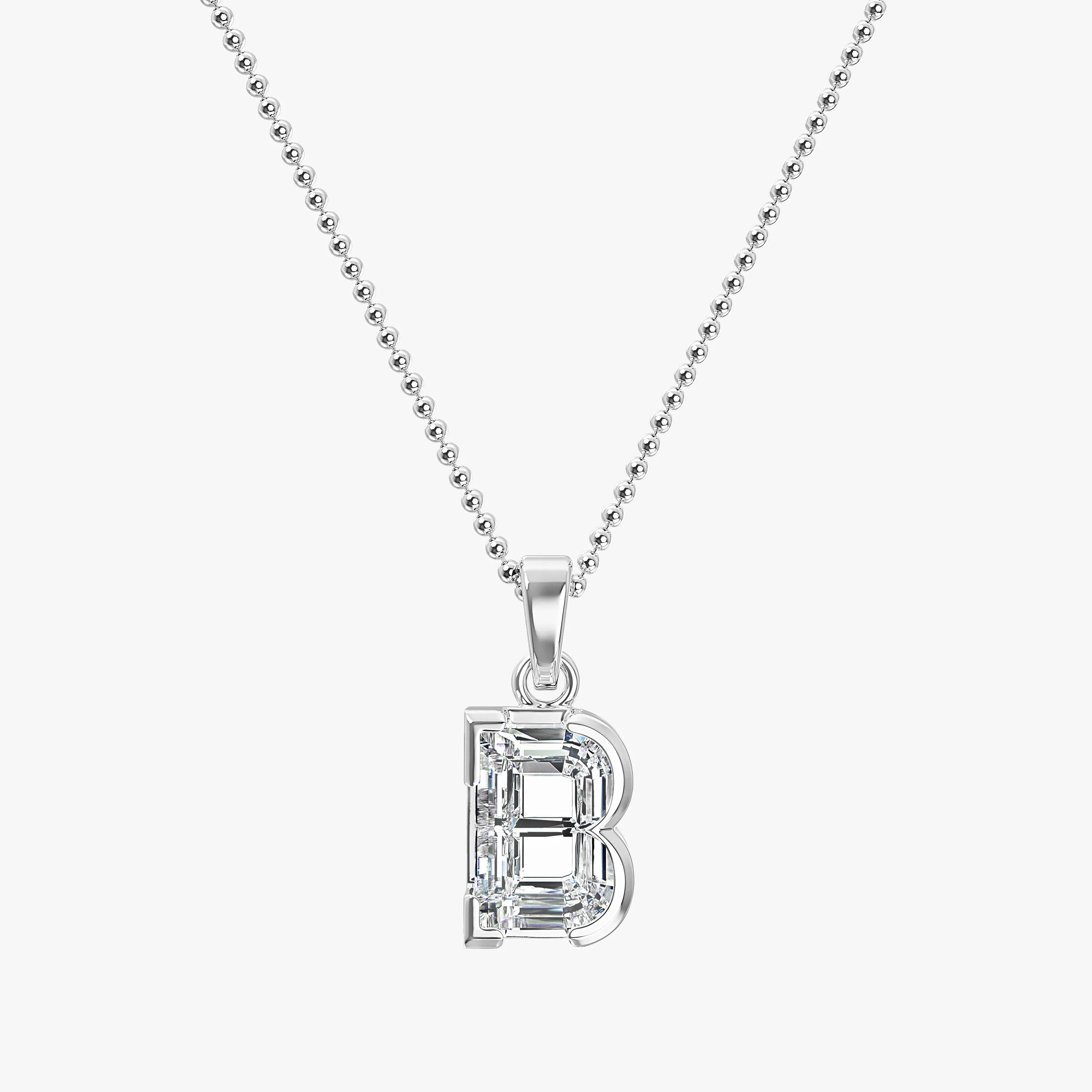 7mm Alphabet Solitaire Diamond Initial Pendant White Gold sold by The Jewelry Edit product image thumbnail 5