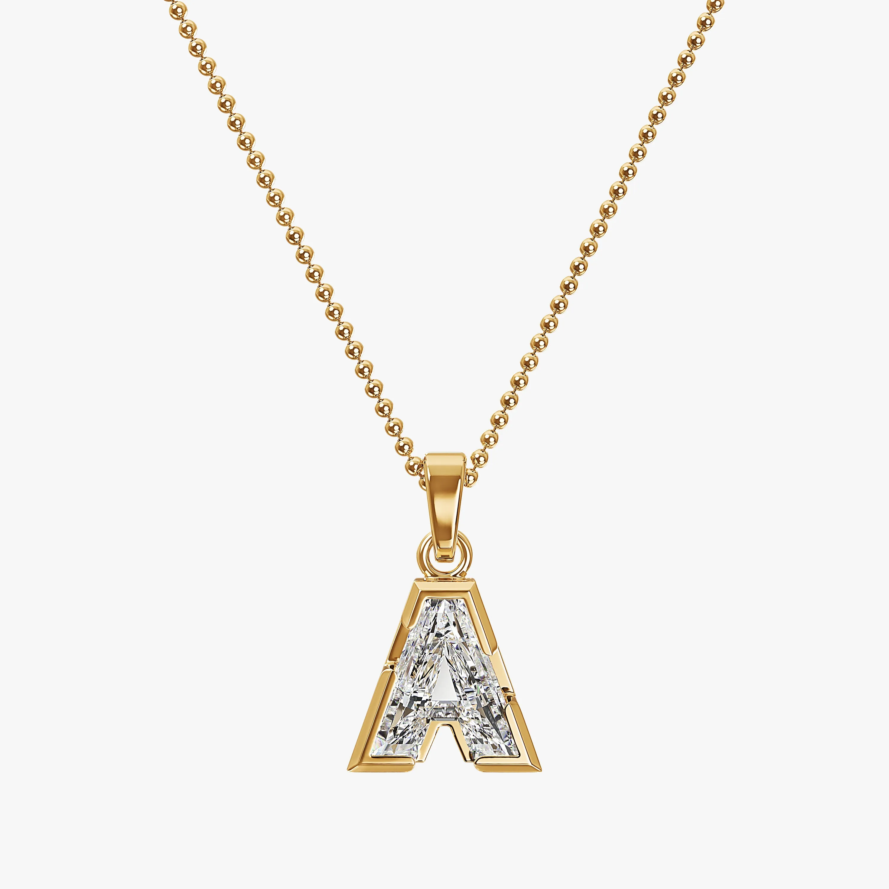 7mm Alphabet Solitaire Lab Grown Diamond Initial Pendant Yellow Gold sold by The Jewelry Edit product image thumbnail 4