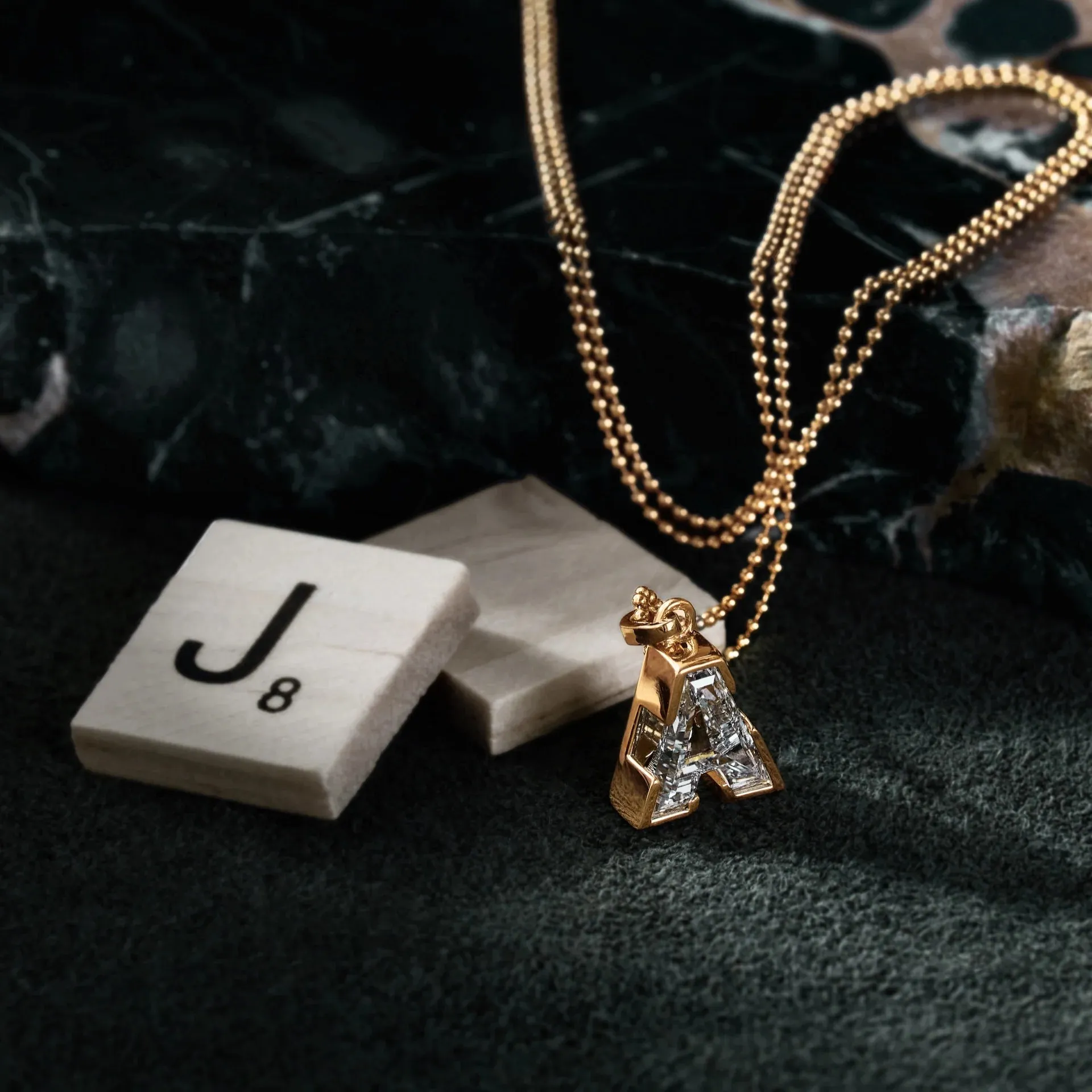 7mm Alphabet Solitaire Lab Grown Diamond Initial Pendant Yellow Gold sold by The Jewelry Edit product image thumbnail 3