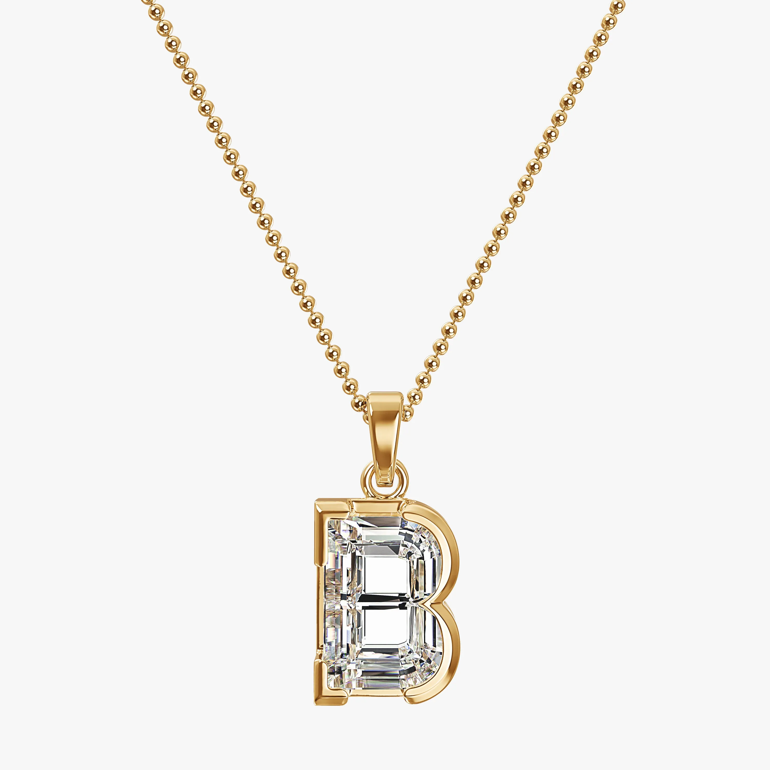 9mm Alphabet Solitaire Diamond Initial Pendant Yellow Gold sold by The Jewelry Edit product image thumbnail 5
