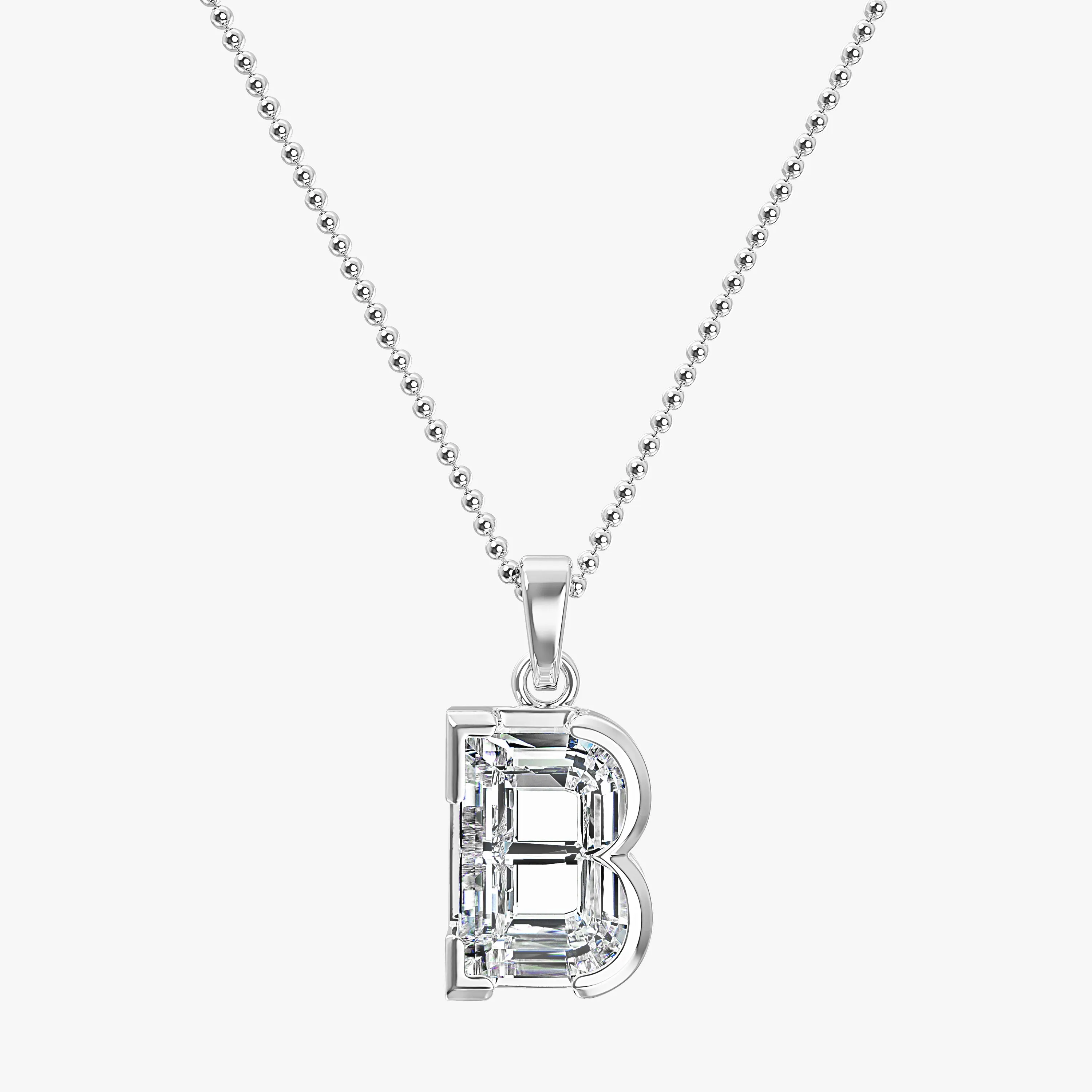 9mm Alphabet Solitaire Lab Grown Diamond Initial Pendant White Gold sold by The Jewelry Edit product image thumbnail 4