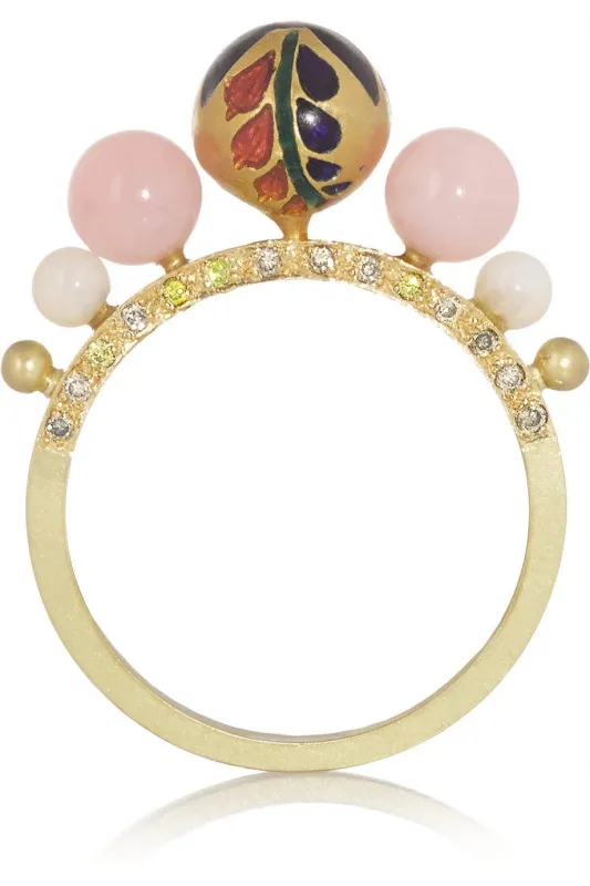 Meenakari Kimono Ring in Opal sold by The Jewelry Edit