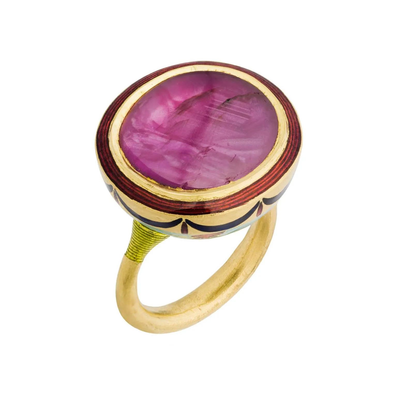 Meenakari Silk Route Jodhpur Miniature Ring sold by The Jewelry Edit