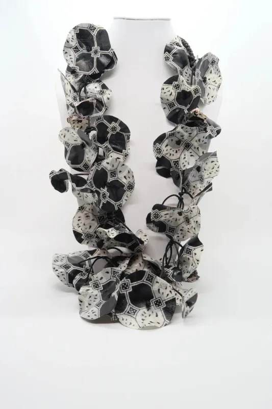 Recycled Fabric Lotus Leaves Neckalce sold by The Jewelry Edit