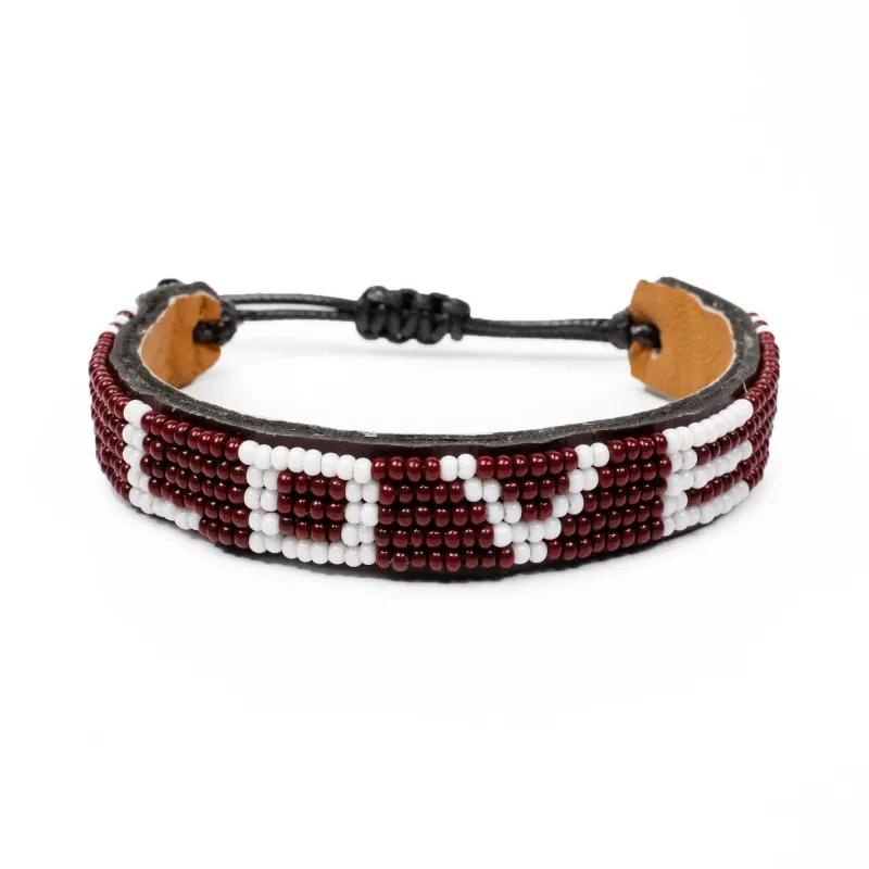 LOVE Bracelet - Burgundy and White sold by The Jewelry Edit