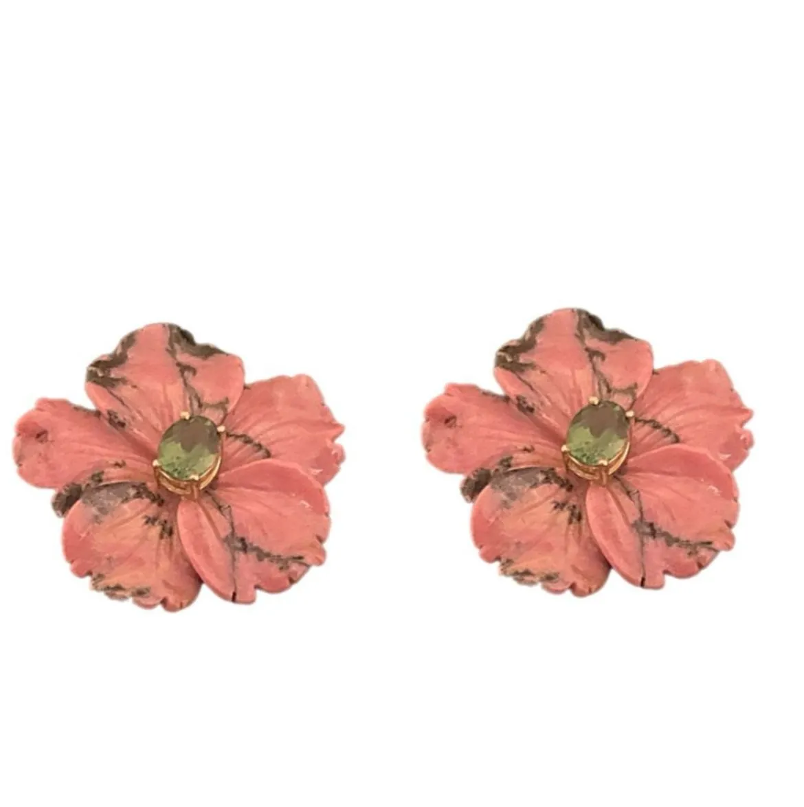 Rhodonite Flower Earring sold by The Jewelry Edit