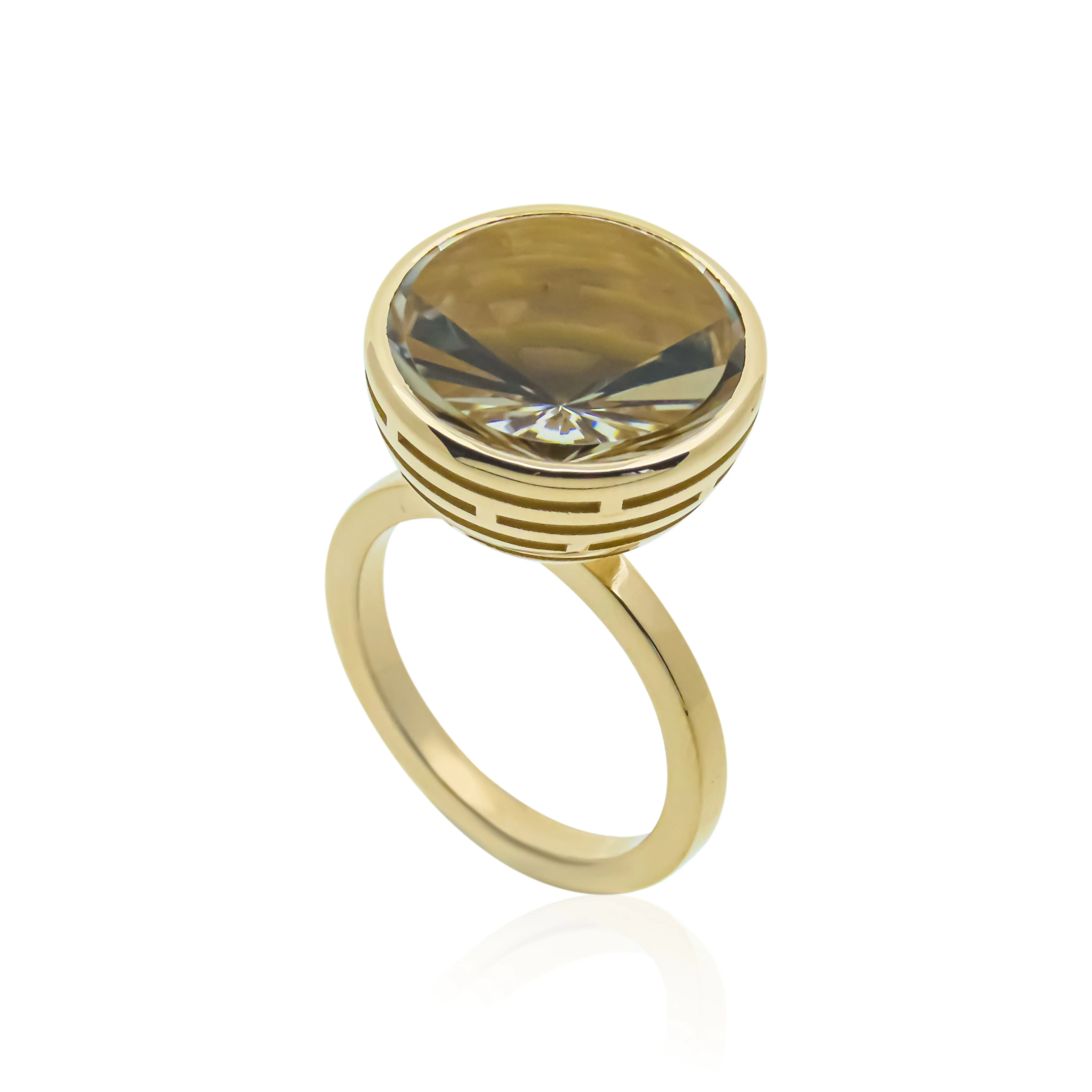 Labyrinth 18K Gold, Citrine and Smokey Quarts Ring sold by The Jewelry Edit product image thumbnail 2