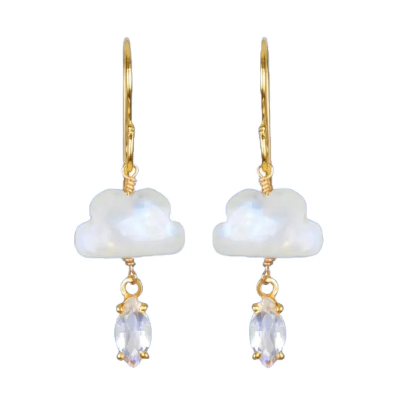 Cloud Dangles Rainbow Moonstone sold by The Jewelry Edit