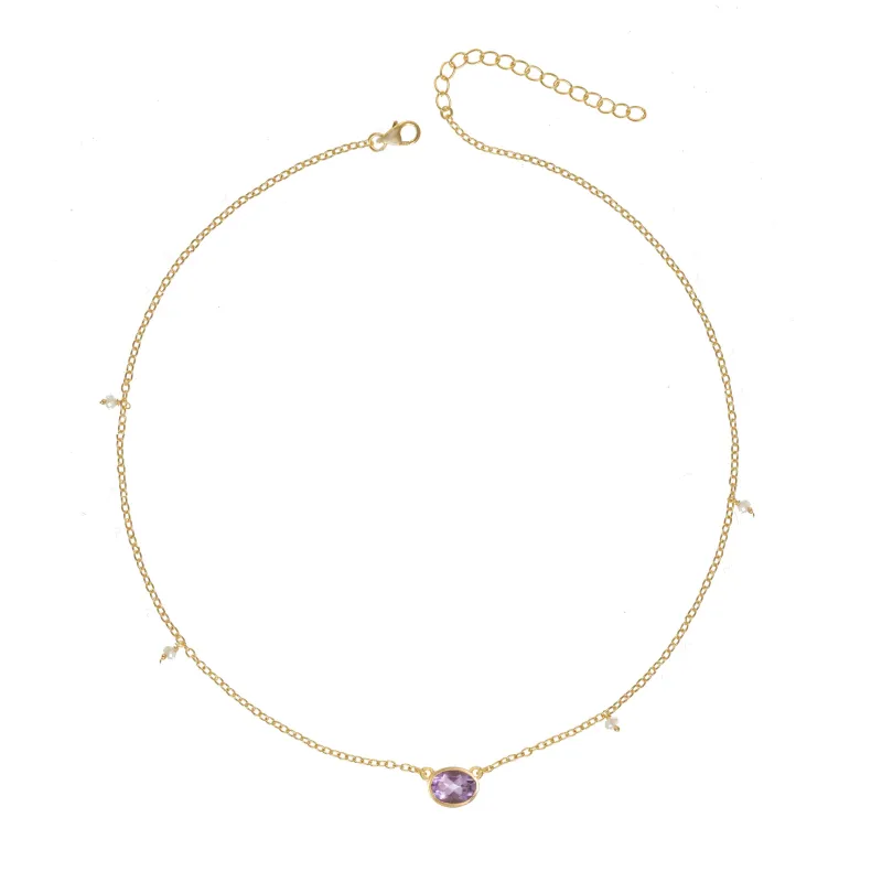 February Birthstone Necklace sold by The Jewelry Edit