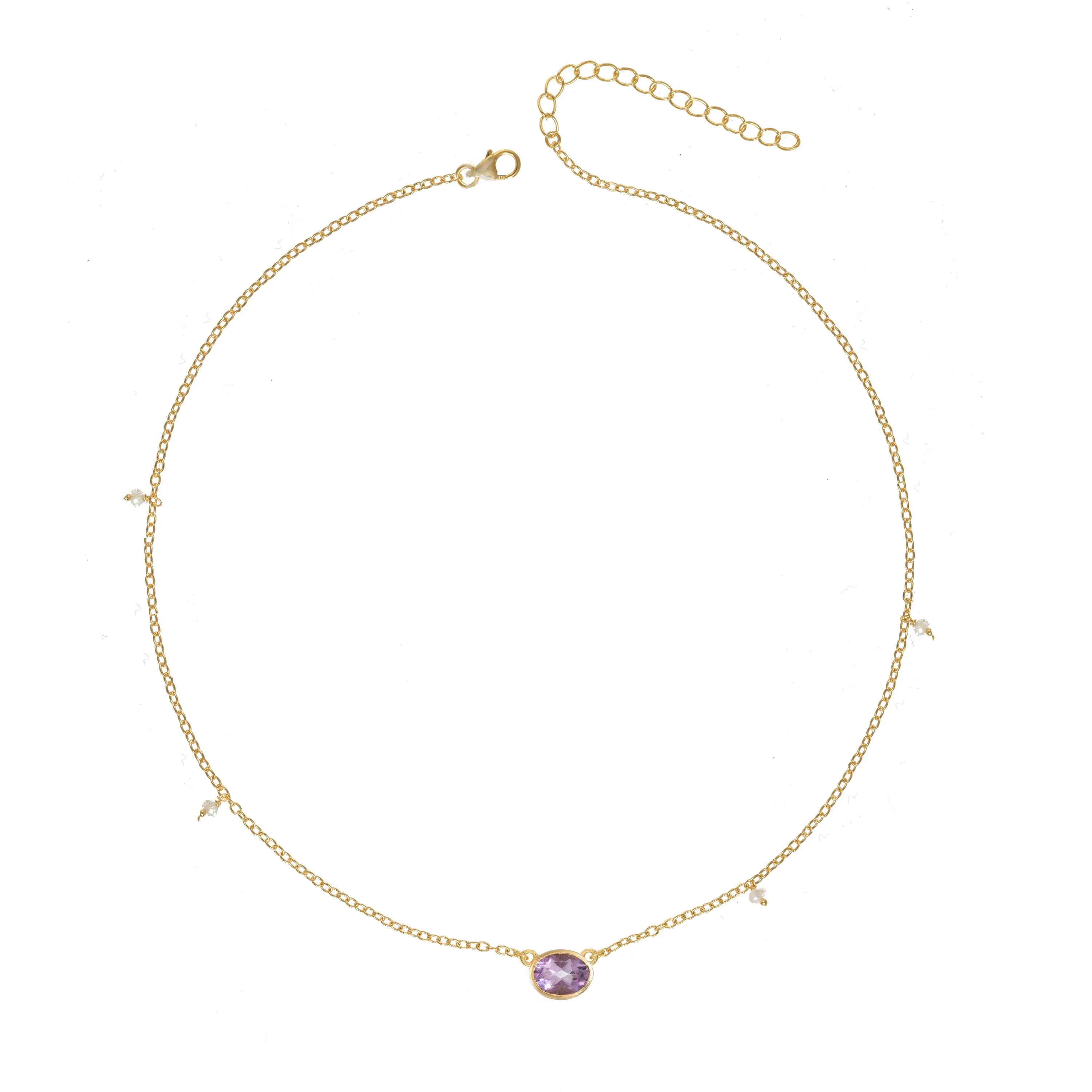 February Birthstone Necklace sold by The Jewelry Edit