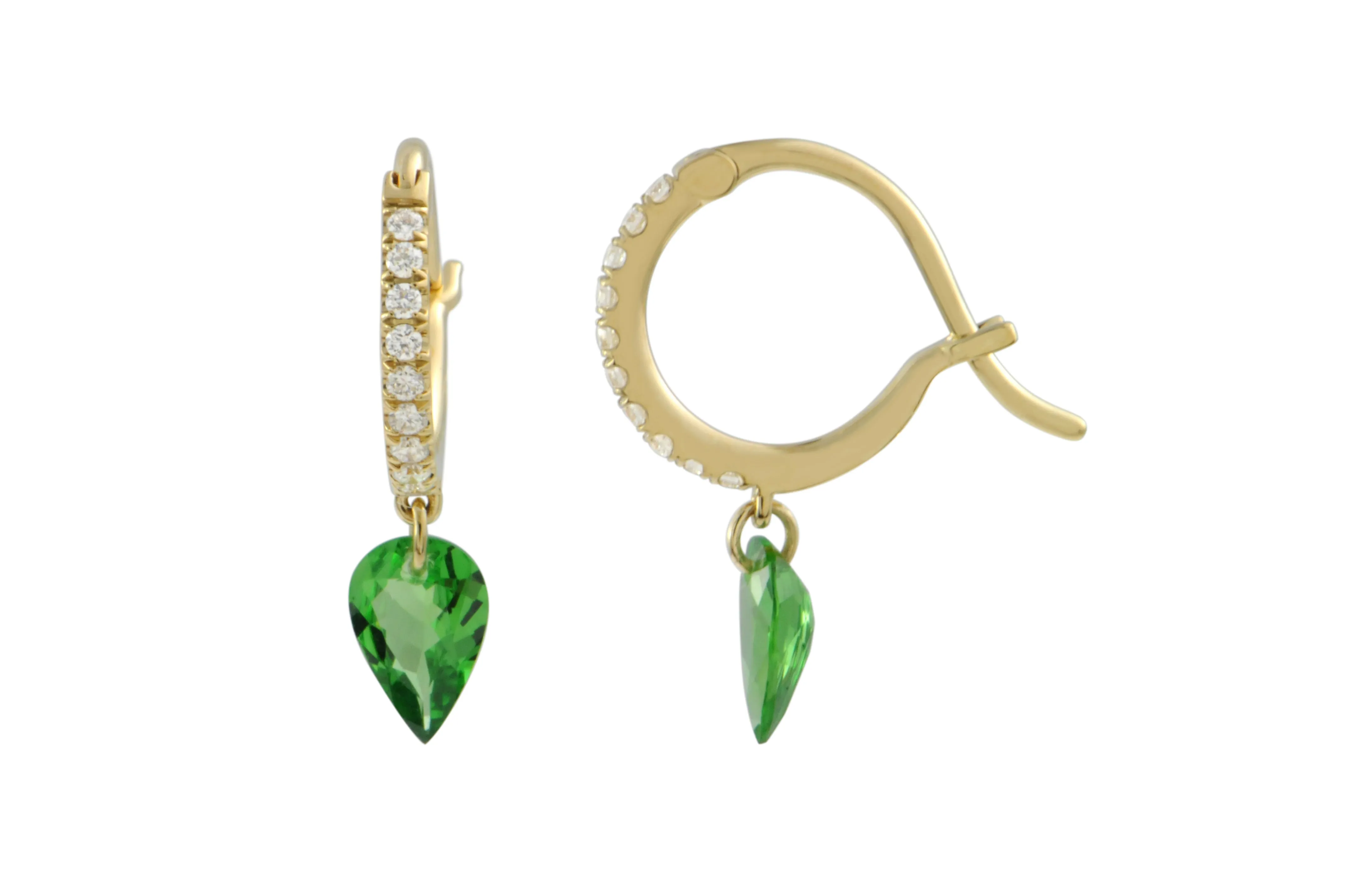 Set Free Tsavorite Hoops sold by The Jewelry Edit