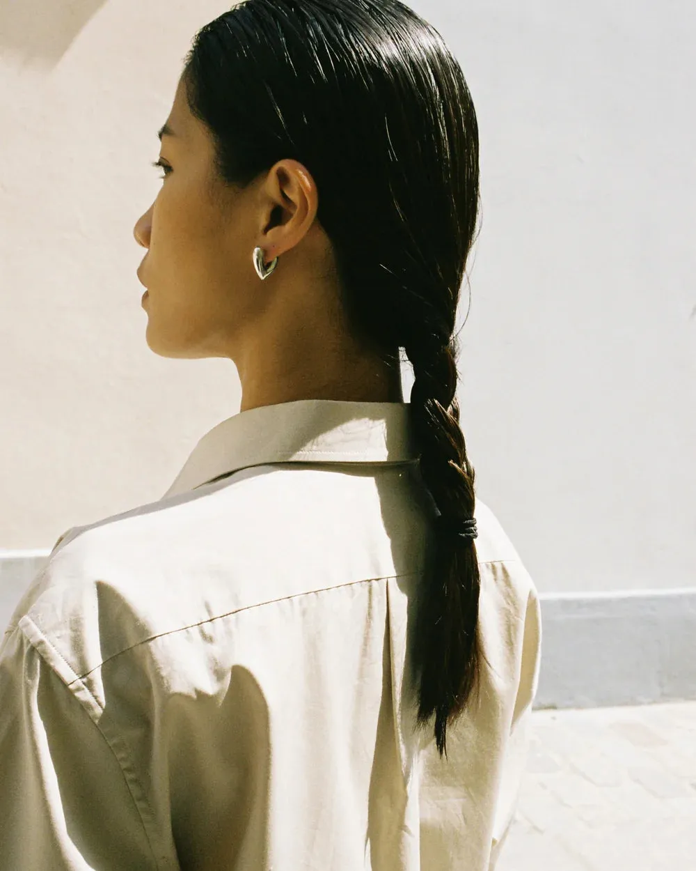 Small Heart Hoops Silver sold by The Jewelry Edit product image thumbnail 2