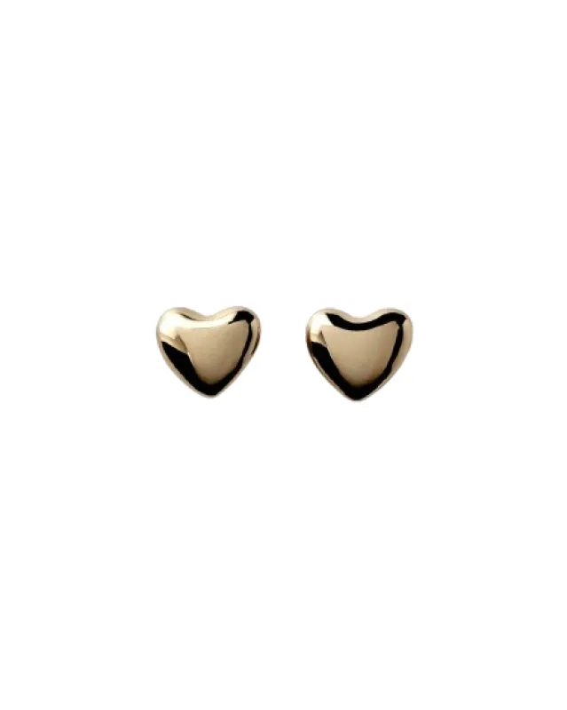 Small Voluptuous Heart Earring Gold sold by The Jewelry Edit